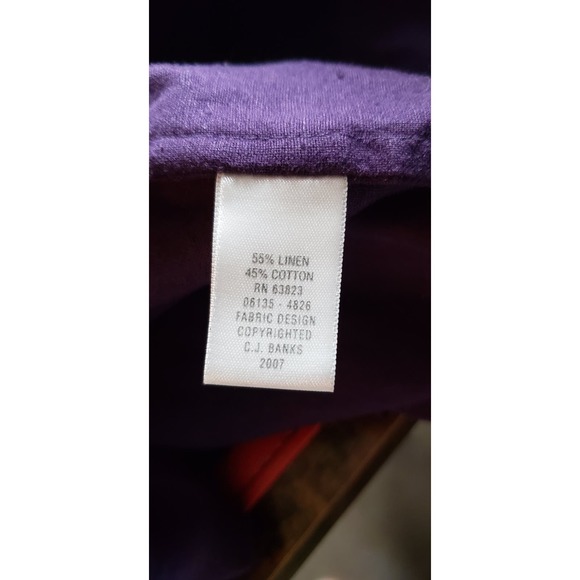 Women's Plus - Preowned Long Sleeve Purple Embroidered Top -CJ Banks - Size 3X - Picture 8 of 9